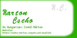 marton cseho business card